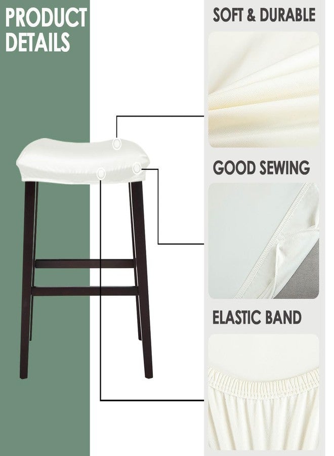 مجموعة أغطية كراسي بار مستطيلة من Bifaunvogel، 4 قطع، مقاومة للماء، مصنوعة من البولي يوريثان، مناسبة لكراسي البار المرتفعة، أغطية كراسي بار بتصميم سرج، أغطية كراسي بار بدون مسند ظهر، لون أبيض كريمي - Image 5